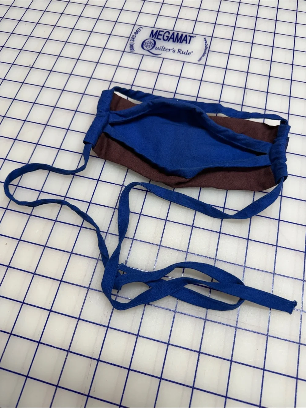 BAGGU Earth fabric face mask set tie style raisin brown blue